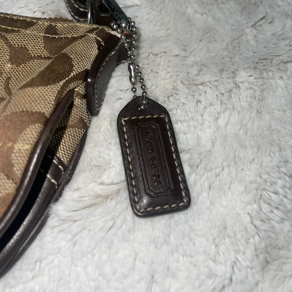 Coach Brown Shoulder Bag with Leather Trim - Picture 9 of 10